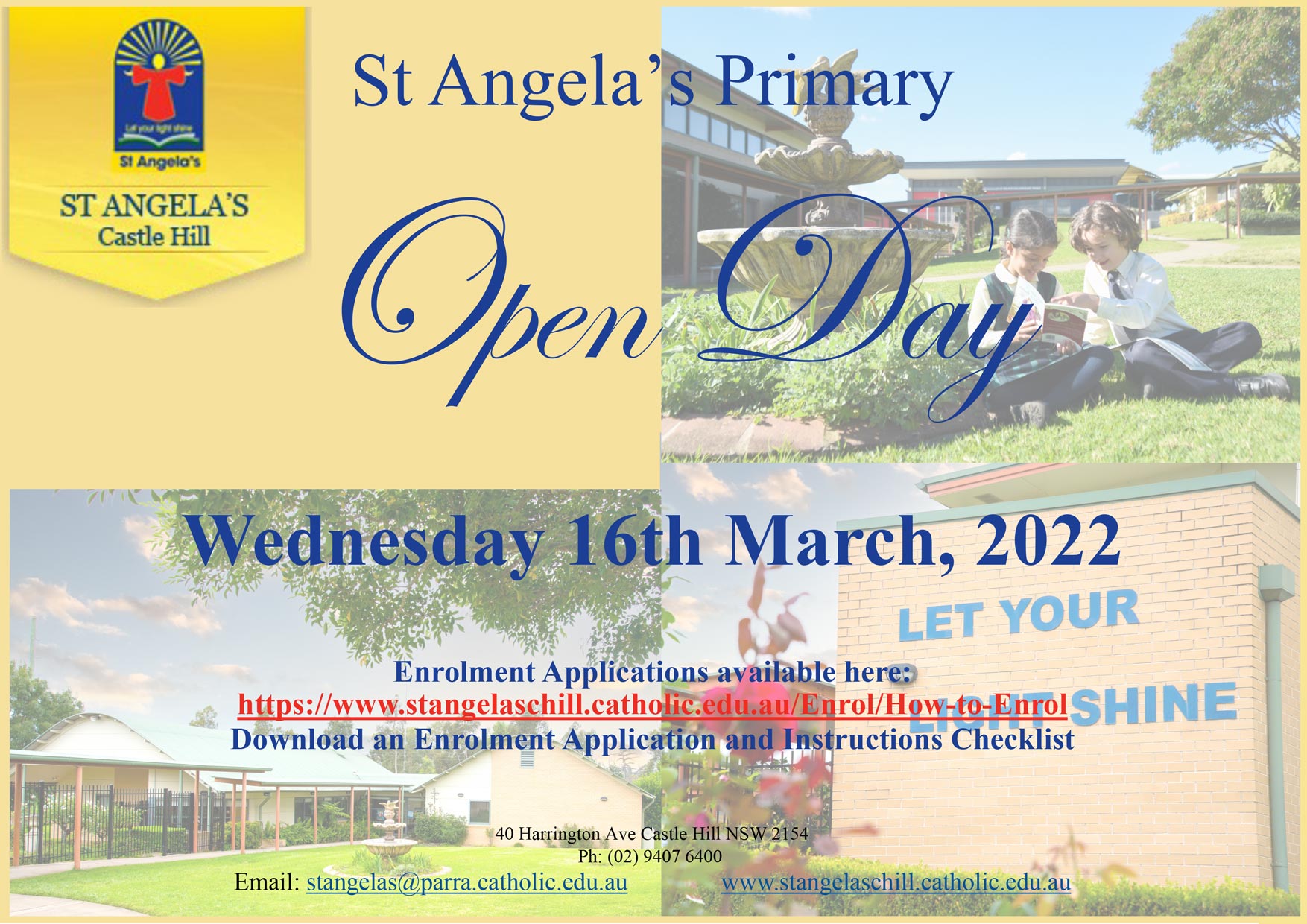 Open Day - St Angelas Castle Hill Catholic Primary