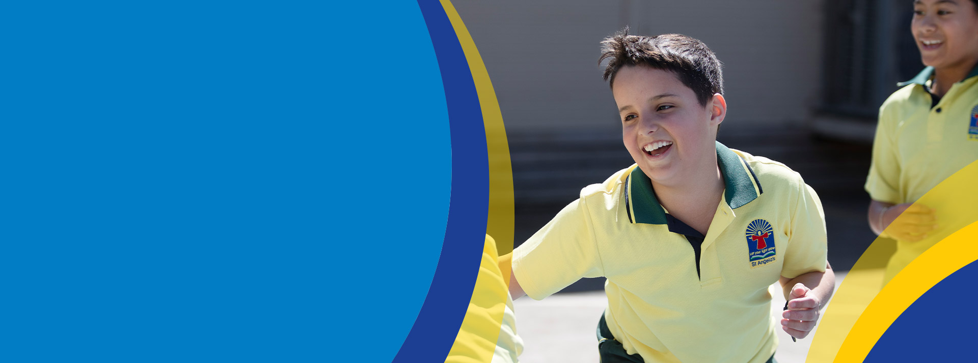 Student playing outside in the playground at St Angela's Primary School Castle Hill