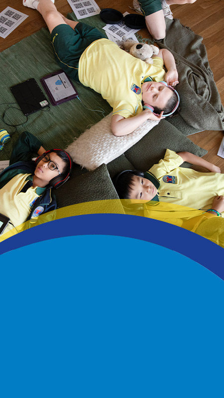 Students meditating at St Angela's Primary School Castle Hill